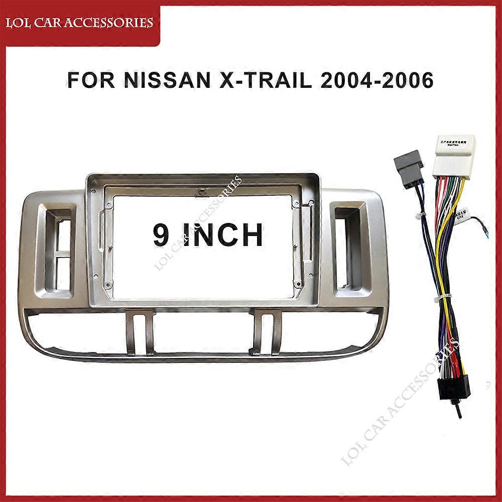 9 Inch Car Radio Fascia For Nissan X-Trail 2004-2006 2 Din Head Unit DVD GPS MP5 Android Player Stereo Panel Dash Frame Trim Kit