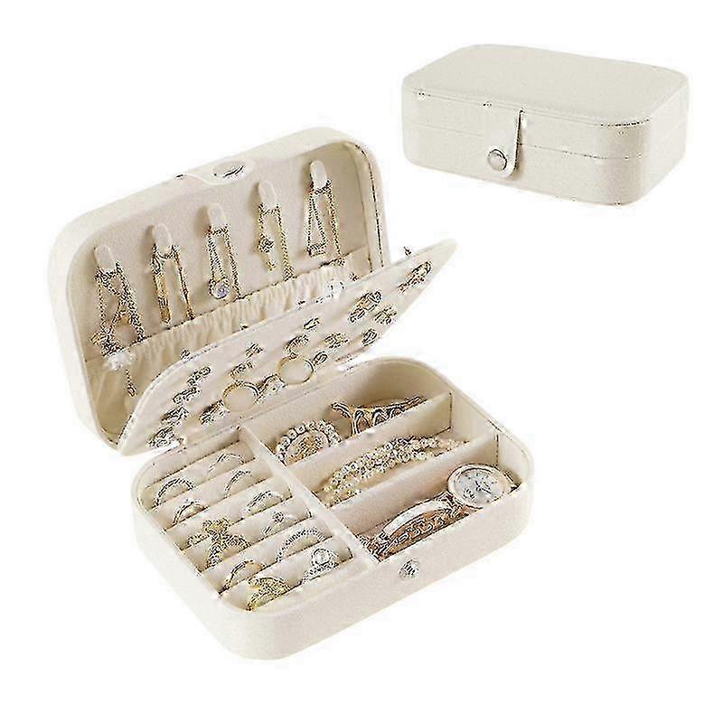 Double layer white jewelry storage box