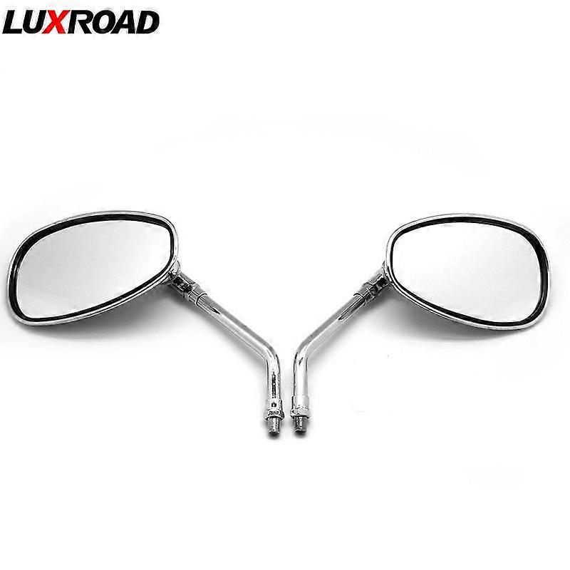 10MM Thread Mirror Motorcycle Handlebar Rear View Mirrors Sliver Cover 171mm(6.75") For Cruiser Honda Suzuki Kawasaki Scooters