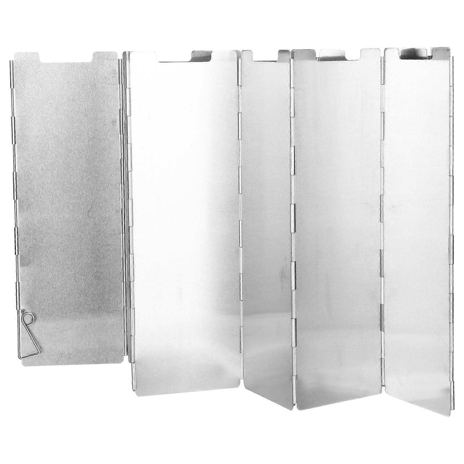 1Pc Thicken 10 Sheets Aluminum Alloy Windshield Folding Hearth Windshield Silver
