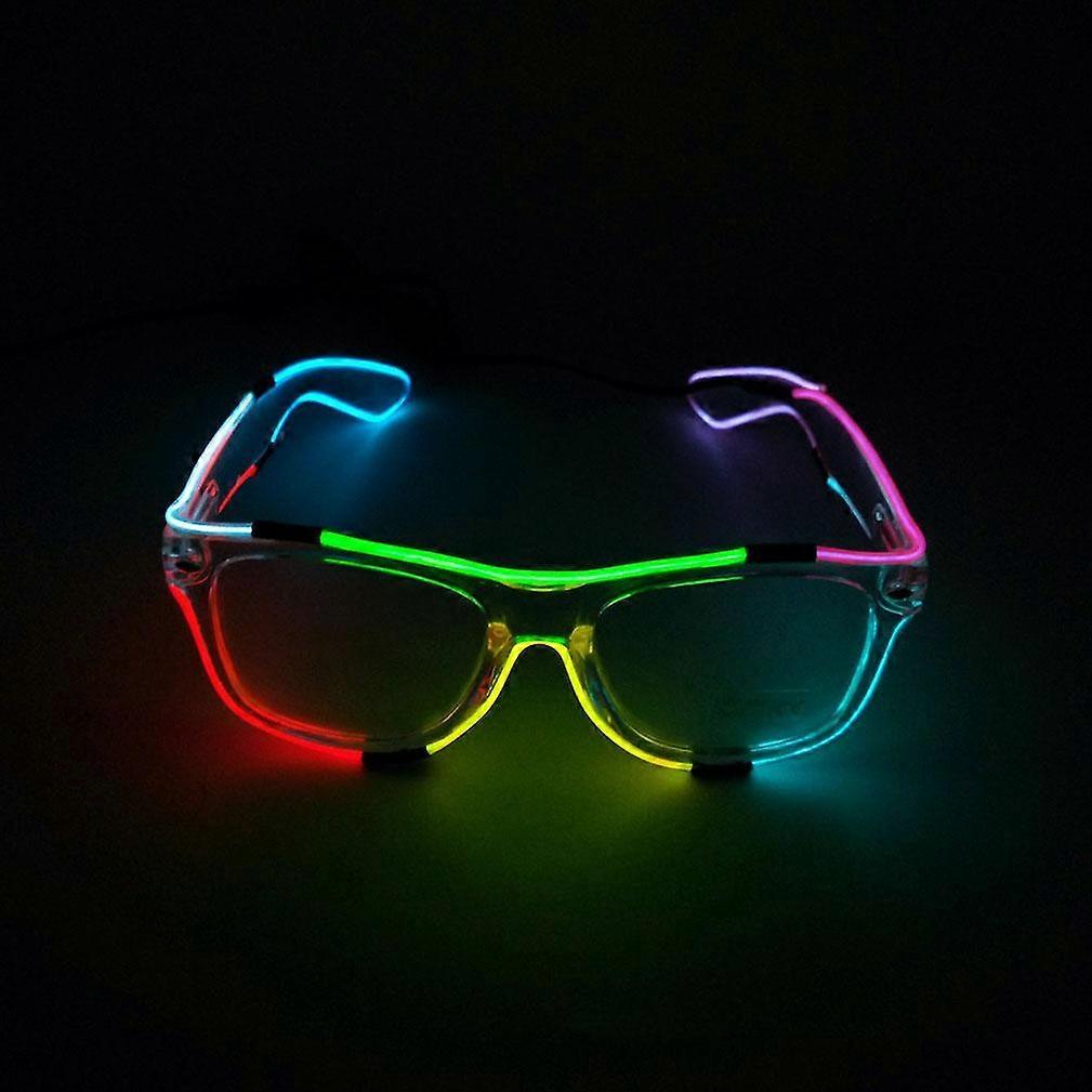 Multicolored LED Glasses EL Wire Luminous Glasses Neon Party LED Light Up Eyeglasses Halloween DJ Party