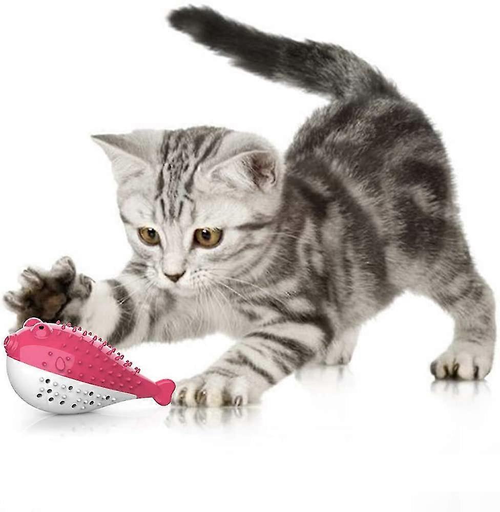 Cat Tooth Toy Silicone Cat Toy Molar Tooth Chew Toy Kitten Toy Catnip Toothbrush Fish Shape Interact