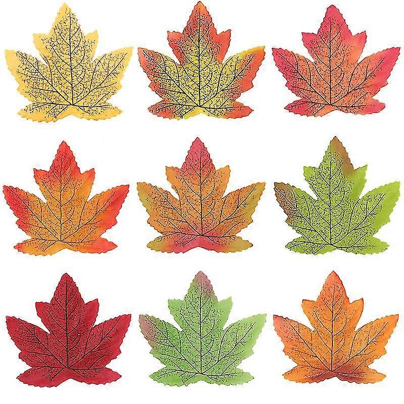450pcs Artificial Maple Leaves Plant Autumn Decoration