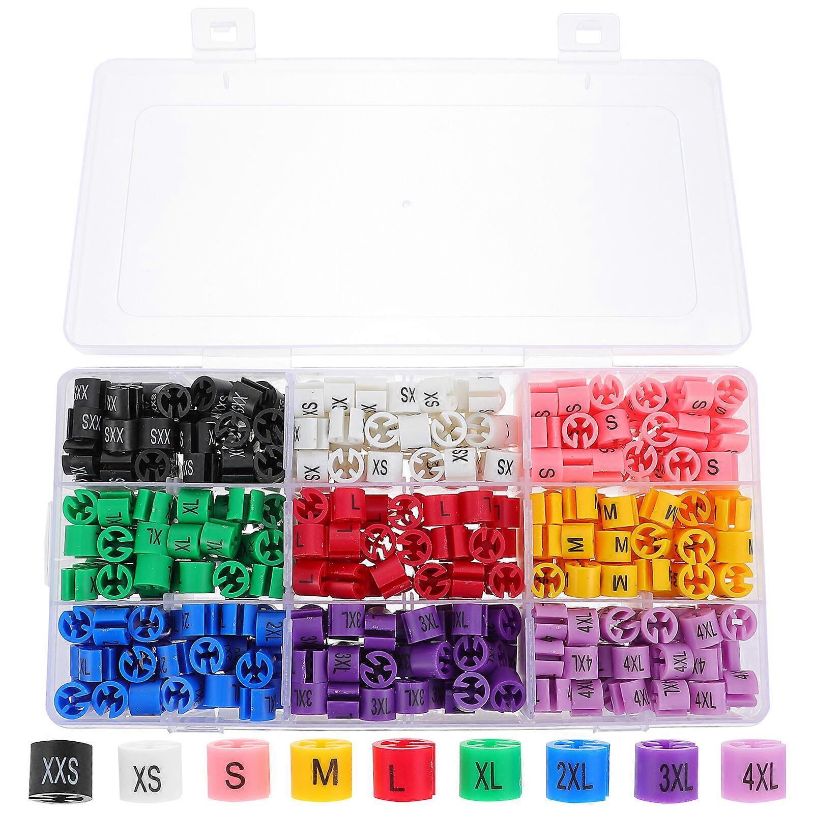450pcs Garment Size Markers Colored Hanger Size Clips Color Coded Size Clips