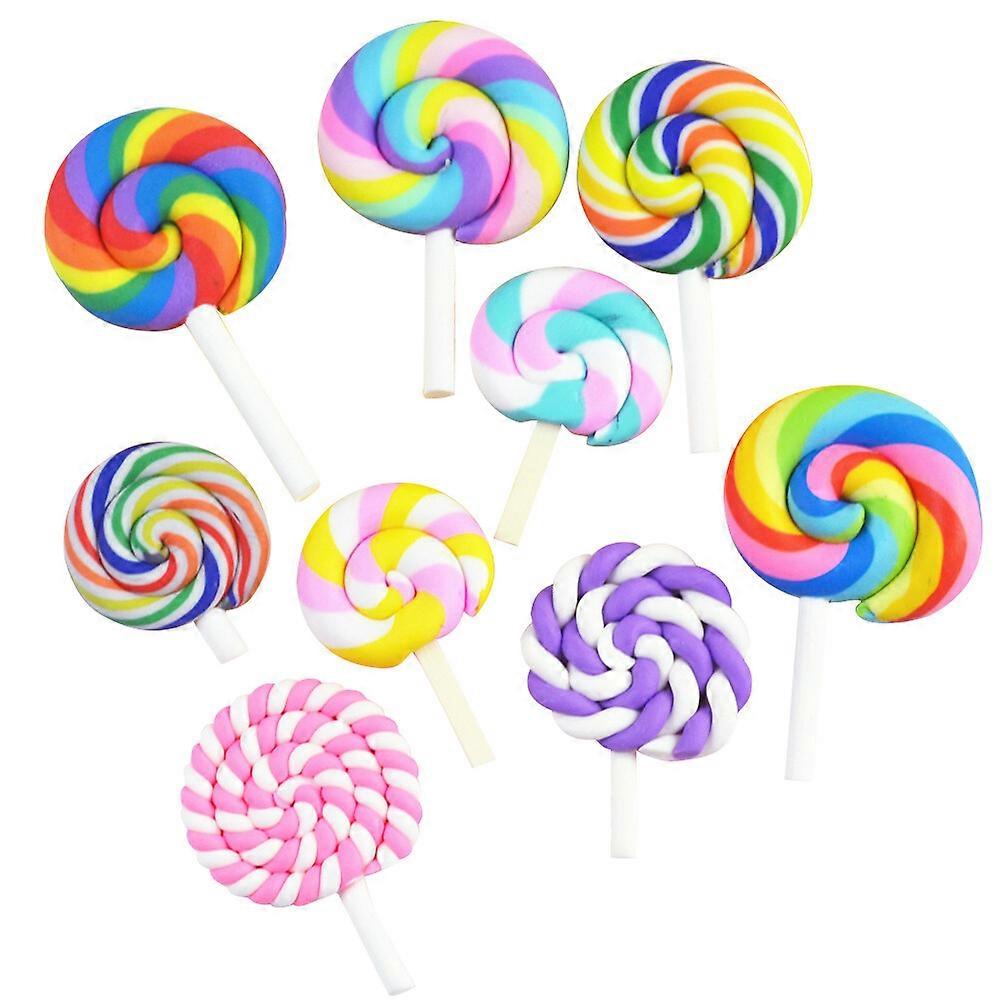 36 stuks Clay Lollipop Candy versiering DIY Rainbow Color Lolly Crafts (willekeurig)