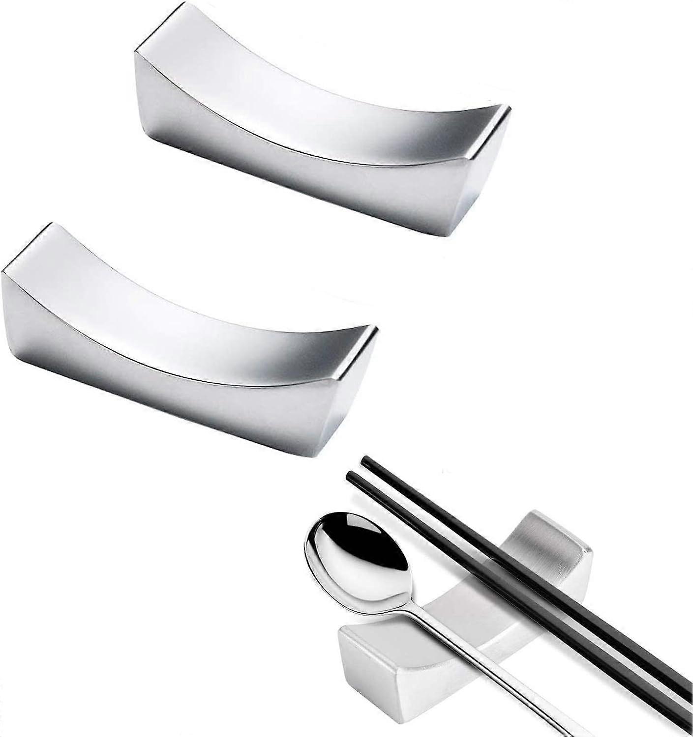 2 Piece Chopstick Rest Set, Stainless Steel Chopstick Rest, Chopstick Rest Set for Knife, Spoon, For