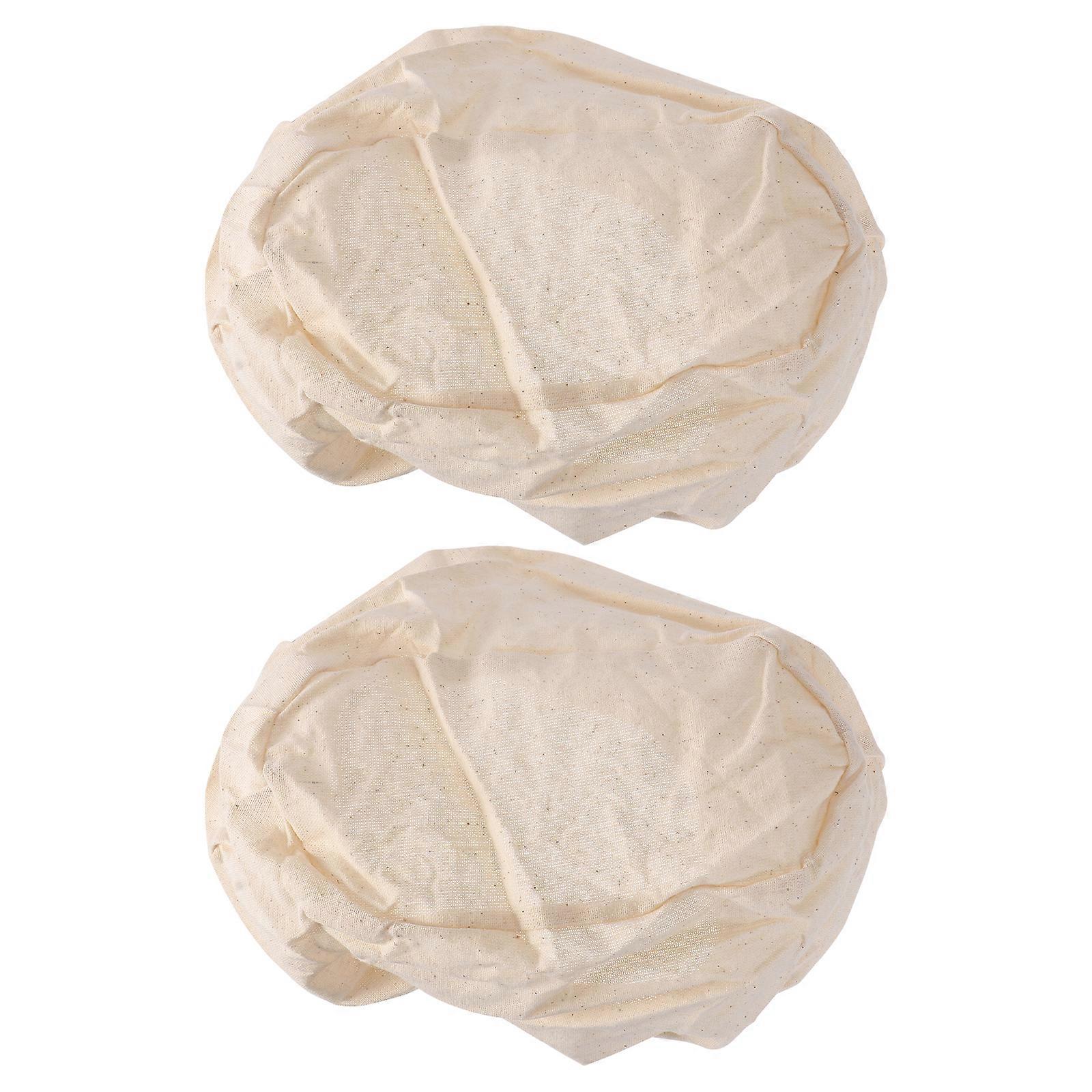 2PCS Bread Basket Cloth Covers Fermentation Basket Liners for Bakery Home Kitchen (Oval)