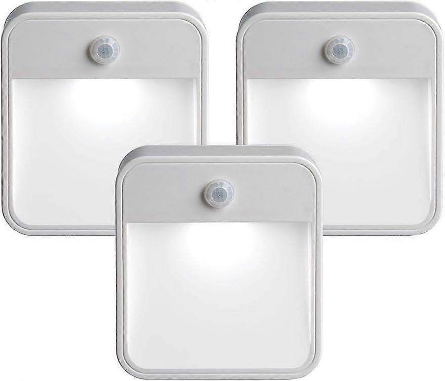 Battery-Powered Motion-Sensing LED Stick-Anywhere Nightlight, 3-Pack, White, 3 Count
