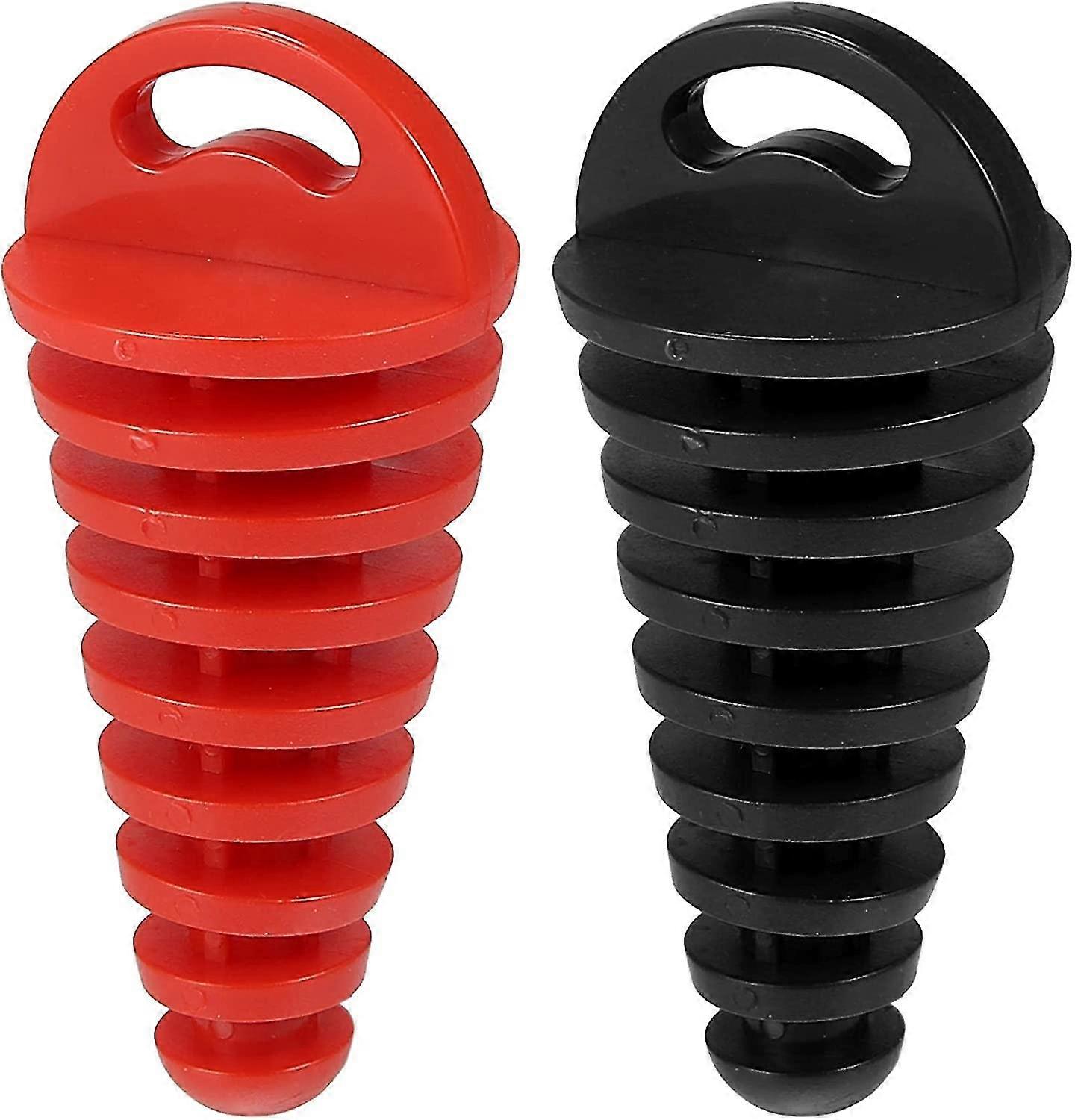Motorcycle Exhaust Pipe Plug 15-38mm Universal Rubber Black Red2pcs