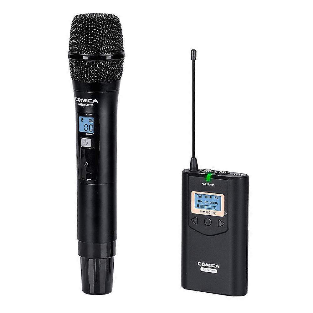 COMICA CVM-WM100H 48-Channel UHF Wireless Handheld Microphone System 328ft Range/ 16level Volume/ Real-Time Monitor