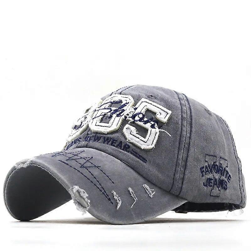 KE 2021 new spring and autumn outdoor peaked cap washed baseball cap made old hole denim anti-sai sun hat