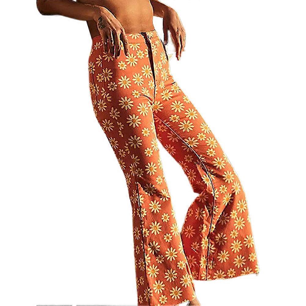 Y2K Flare Cargobroek met Daisy Bloemenprint voor Dames