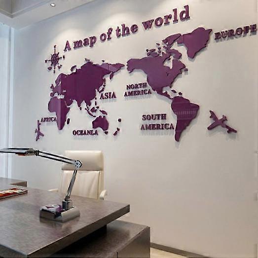 3D World Map Stickers Wall Decoration Art Sticker Decor