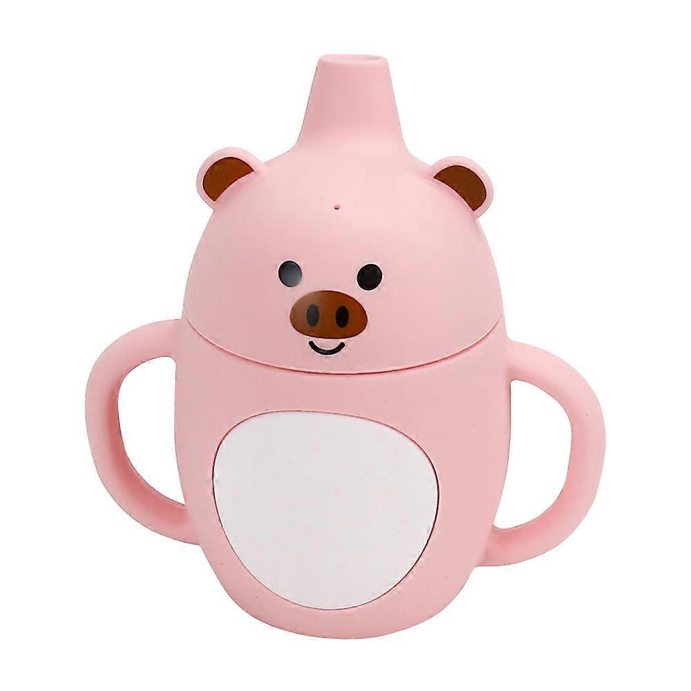 2st 200 ml halmkopp babyvattenkopp silikon lärande dryck kopp, droppbeständig, läckagesäker silikonmunstycke, bpa-fri, pandamönster ST-4