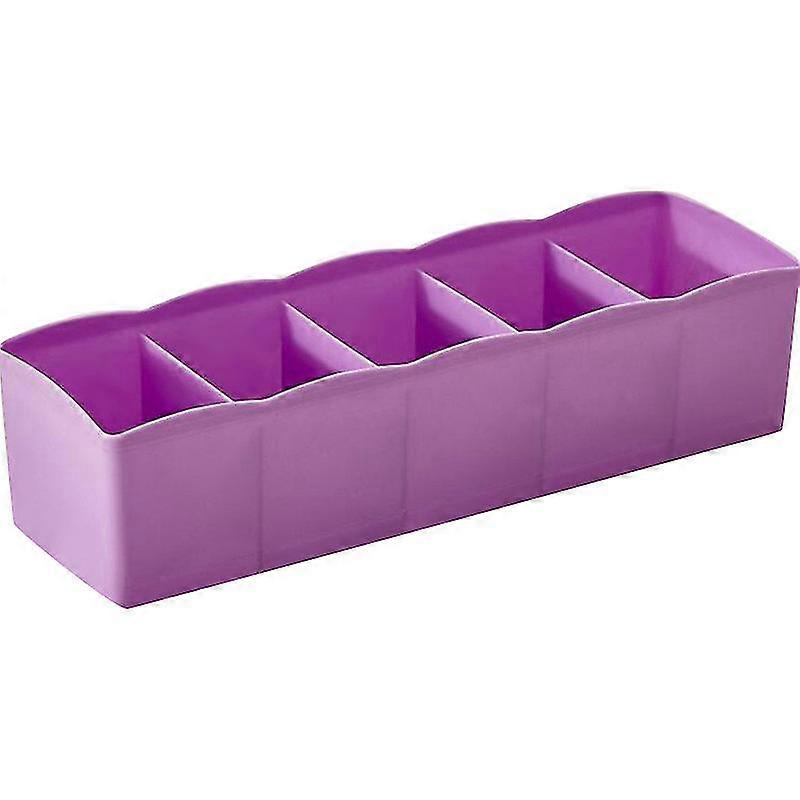 Plastic Storage Box Drawer Organizer Socks Underwear Ties Cell Sorting Box With Five Compartments