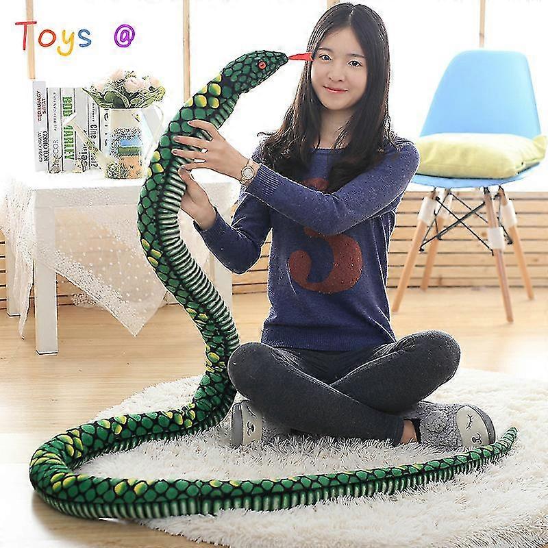 280cm Large Cobra Snake Plush Toy Soft Pillow Horror Props Stuffed Animals Big Size Boa Snake Simulation Cobra Doll For Kid