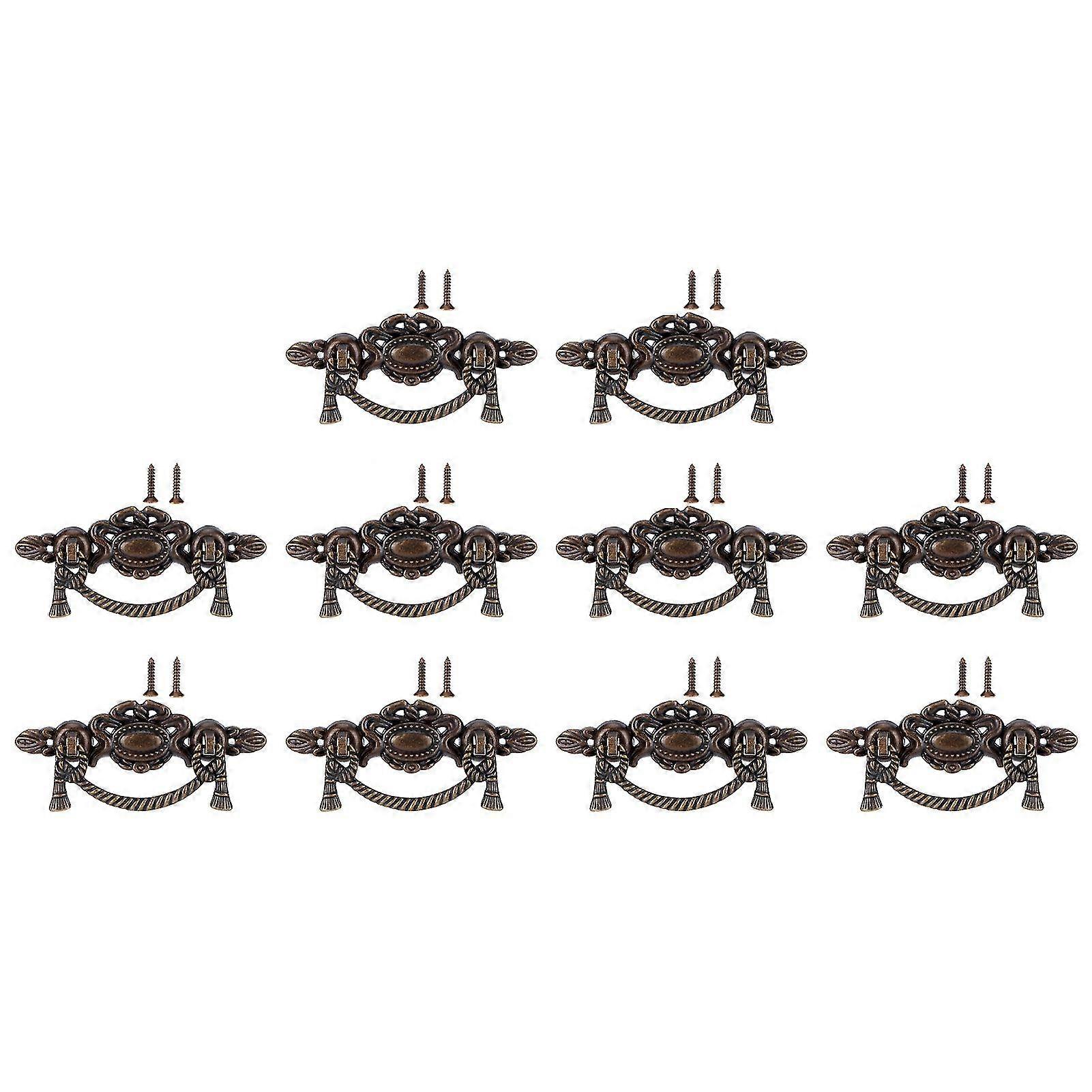 10 Sets Kitchen Drawer Cabinet Door Handle Furniture Knobs Hardware Cupboard Antique Pull Handles