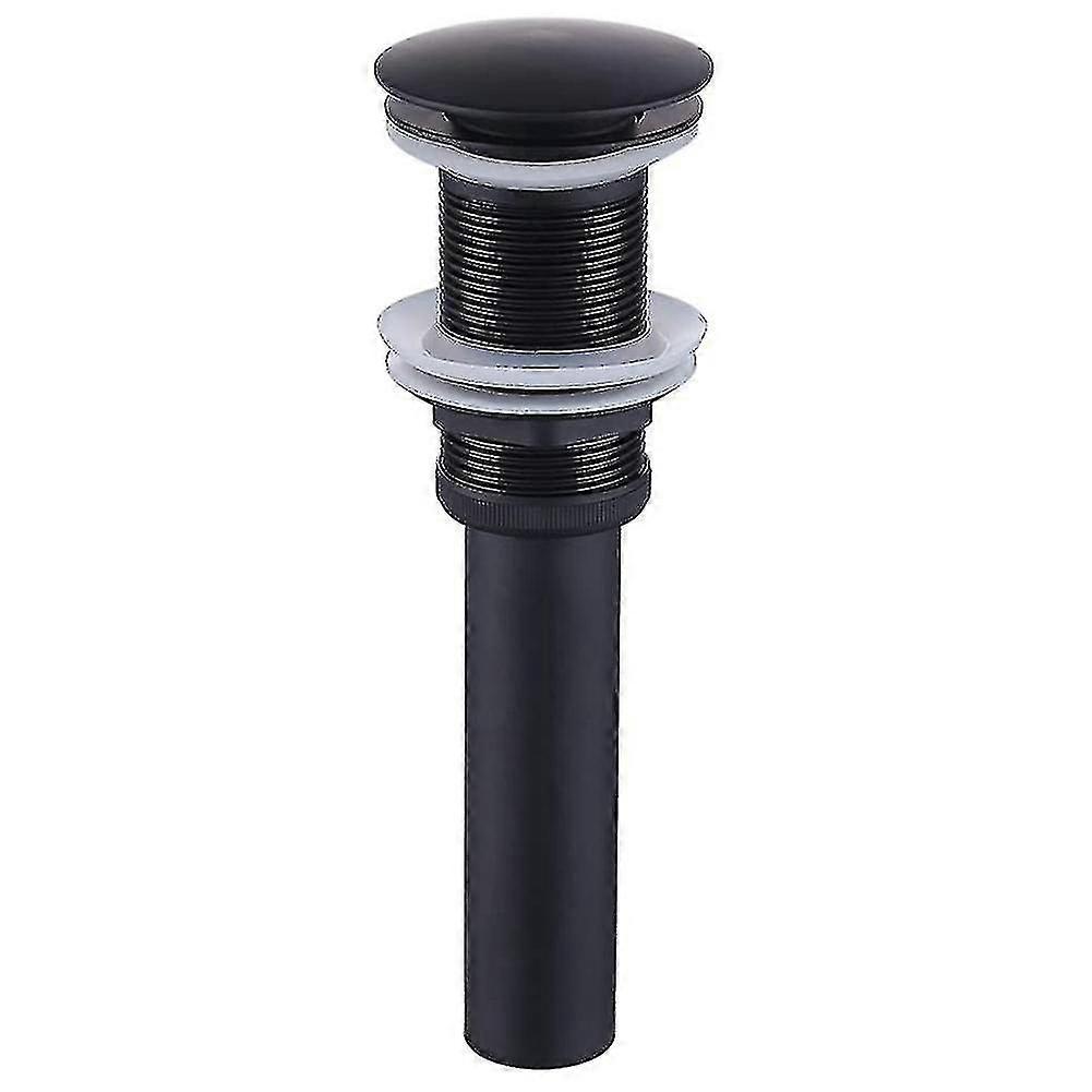 Sink Drain Without Overflow Bathroom Popup Drain Assembly, Black 1pc