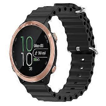 For Garmin Forerunner 645 Music 20mm Ocean Style Silicone Solid Color Watch Band JTAG