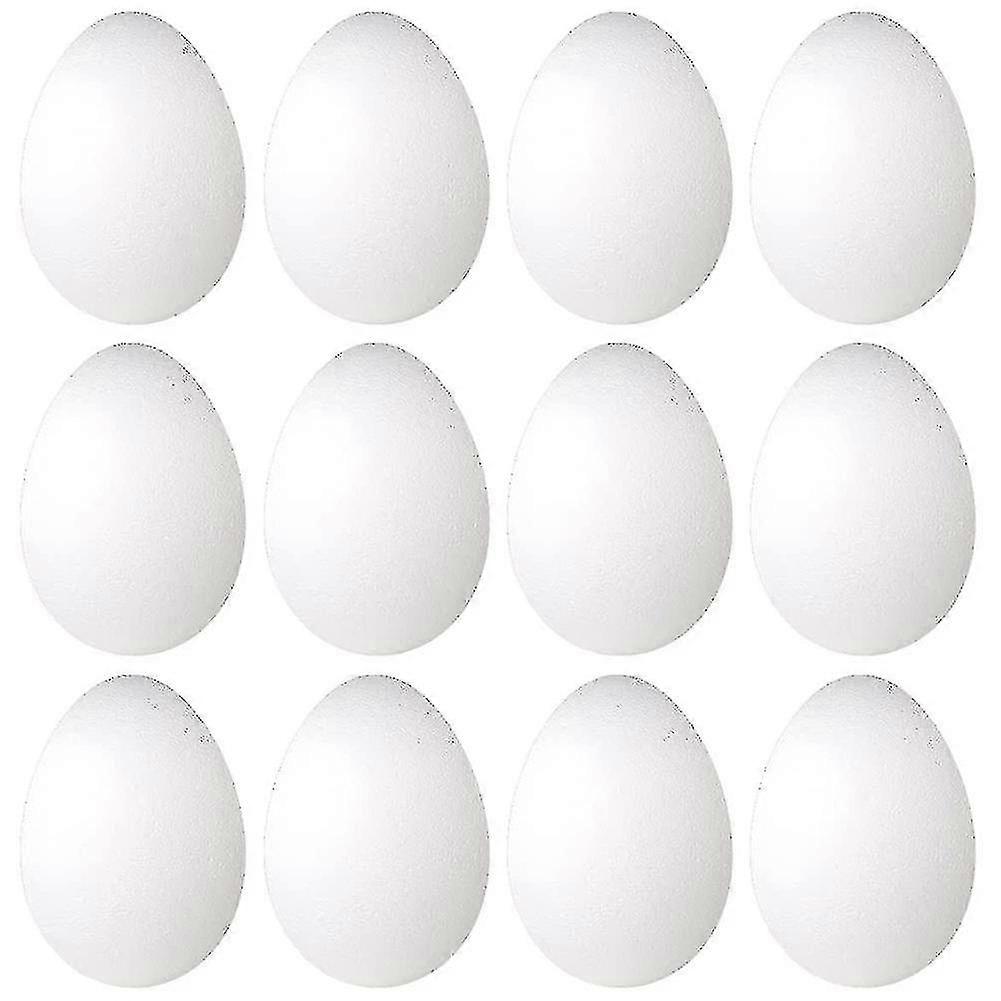 12 Pack 3 Inch Easter Foam Egg White Styrofoam Egg Craft Egg Foam Natural Polystyrene Egg Foam Hand