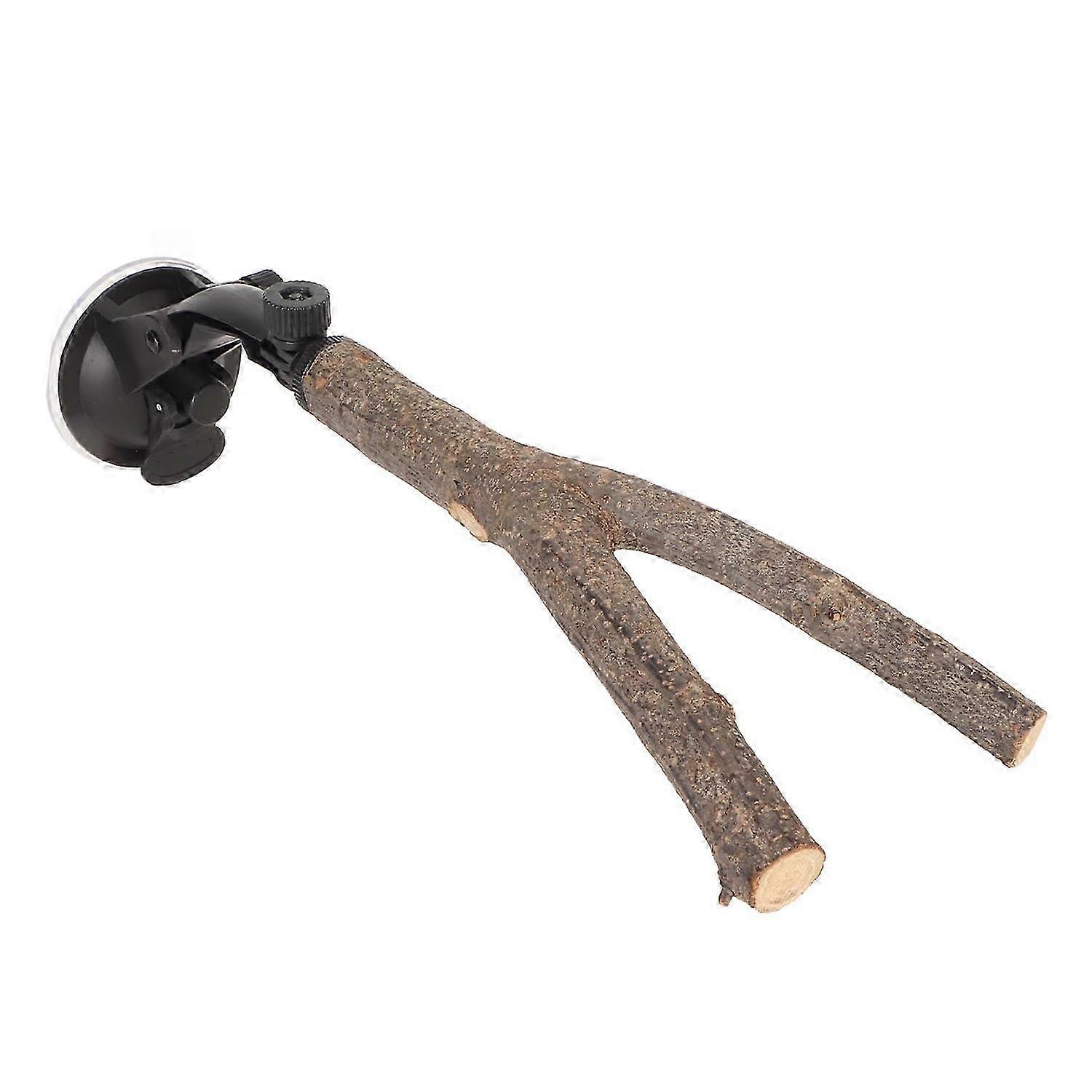 Bird Branch Perch Stand Training Interactive Prevent Slip Wooden Parrot Perch with Suction Cups for
