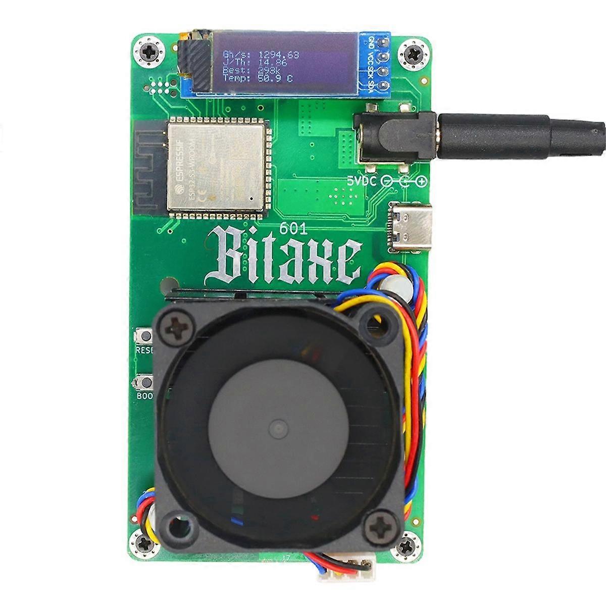 Bitaxe Gamma 601 Solo Miner 1.2TH/S 18W BM1370 od Antminer S21 Pro Asic Bitcoin BTC Miner US PLUG