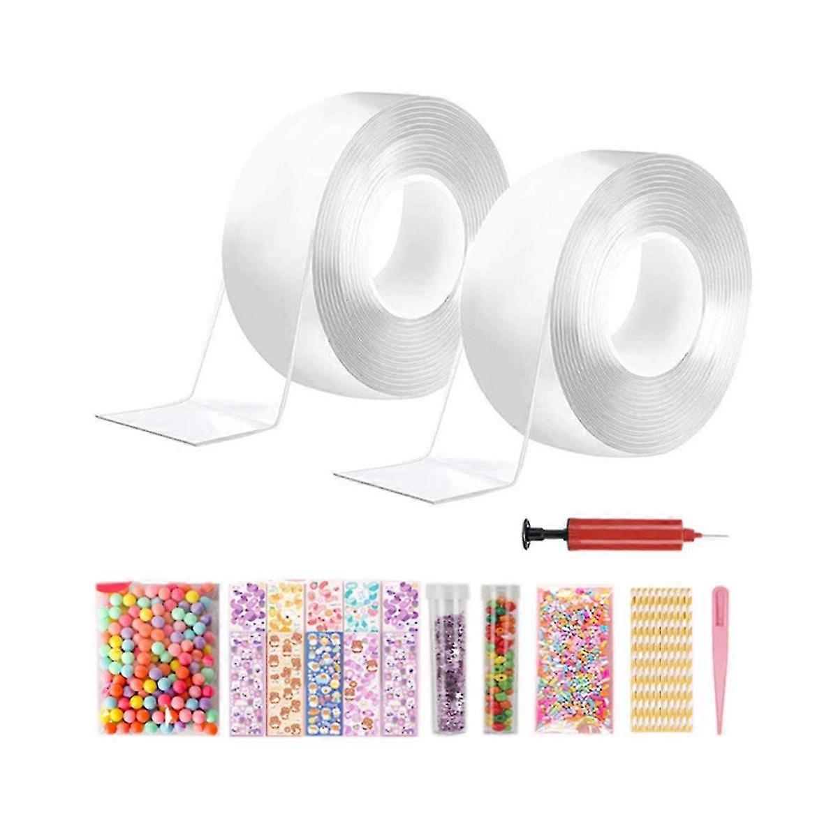 Nano Tape Kneading Blowing Bubble Full Set Nano Tape Double-sided Tape Paste Blowing Bubble Toy Sti