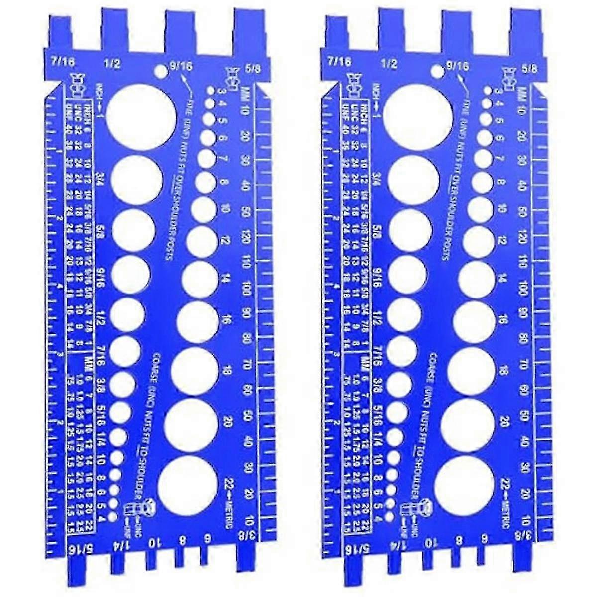 2 Pc Nut Bolt Thread Gauge Checker Set