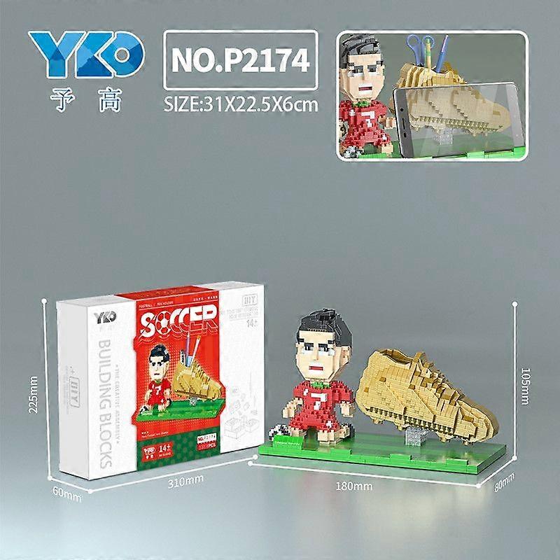 Coppa del Mondo di calcio stelle matita blocchi Messi Cairo Neymar Mbappe personaggi dei cartoni animati ornamenti stand Stile 3