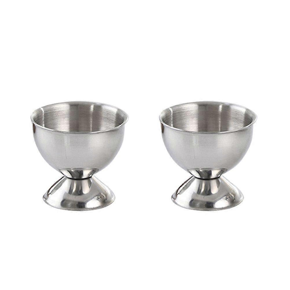 2pcs Stainless Steel Egg Holder Boiled Egg Stand Tabletop Kitchen Tool for Breakfast Brunch (Small Egg Cup)