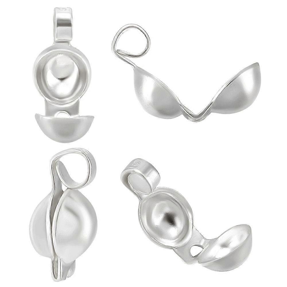 20Pcs 925 Sterling Silver Bead Tips Silver 13x4mm Hole: 2mm