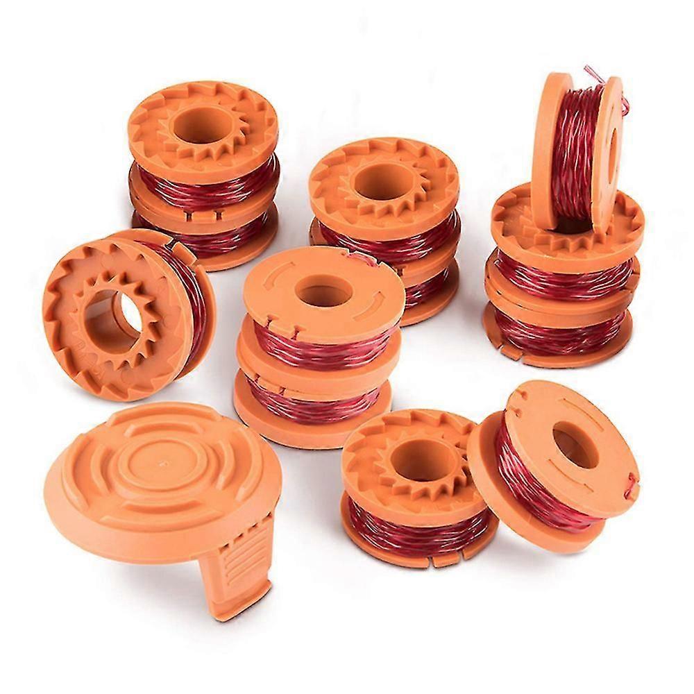 Replacement 10ft Grass Trimmer Line Spool, Compatible With Worx String Trimmers (12 Replacement Spool, 1 Spool Cap)