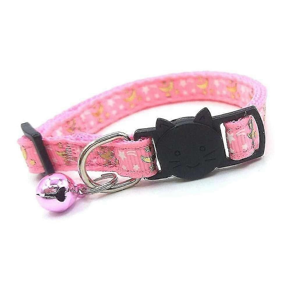 Cat Collar With Star And Moon Pattern,adjustable Cat Collar Kitten Collar For
