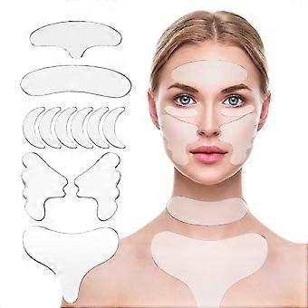 Patches for Reducing Wrinkles Set of 11 Pcs Facial Wrinkle Remover Strips, Anti Wrinkle Patches For Forehead Eye Neck Chest And SIlicone pad remove fa