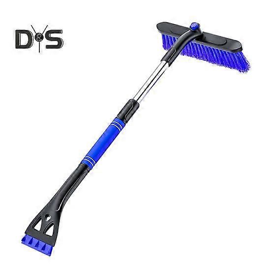Extendable Ice Scraper Snow Brush 360-Degree Rotatable Brush Head Detachable Snow Removal Tool with Ergonomic Grip