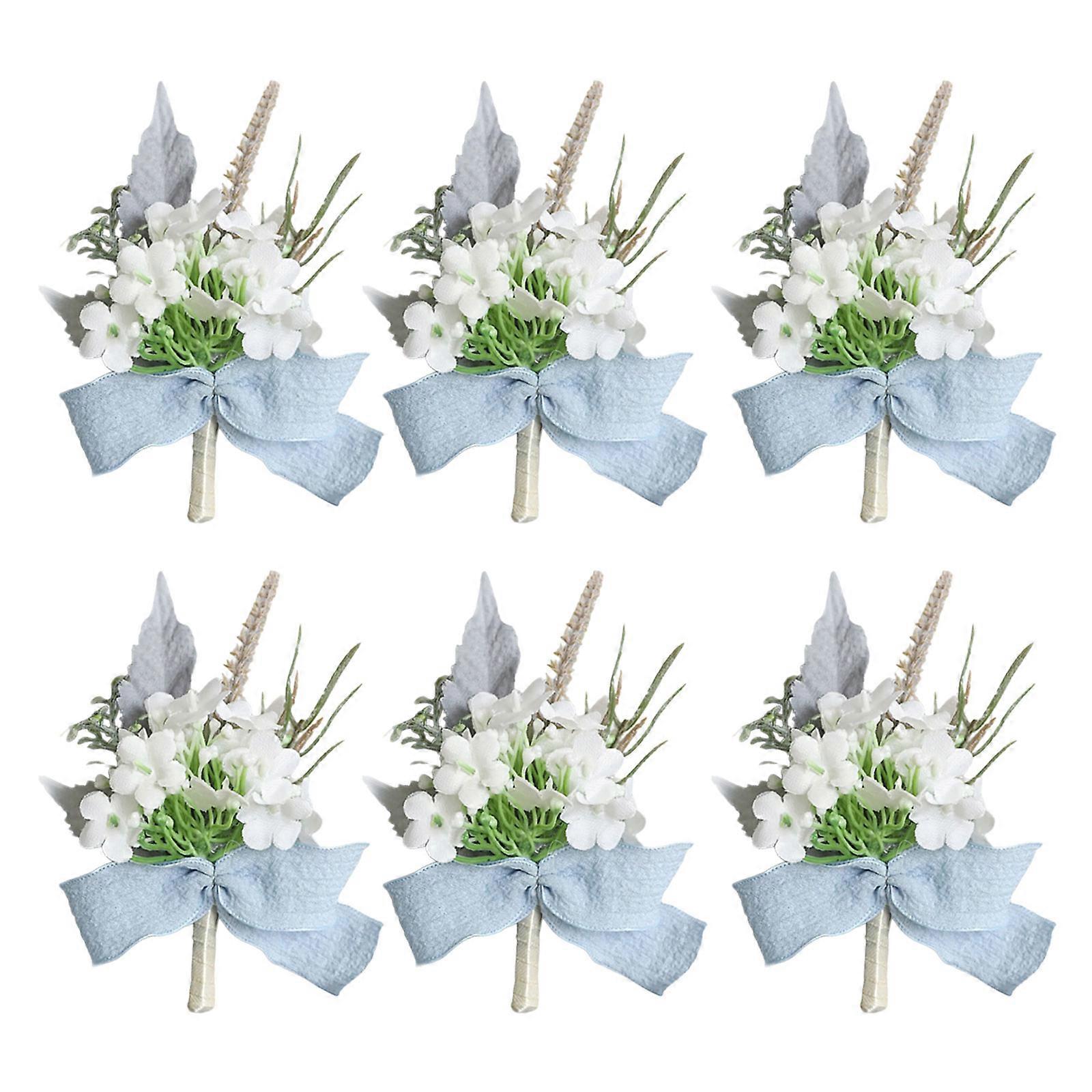 Elegant Mătase Nuntă Boutonniere Set Unic Mătase Rever Floare Unic Corsages Insigne pentru Stiluri Occidentale Nunți Alb