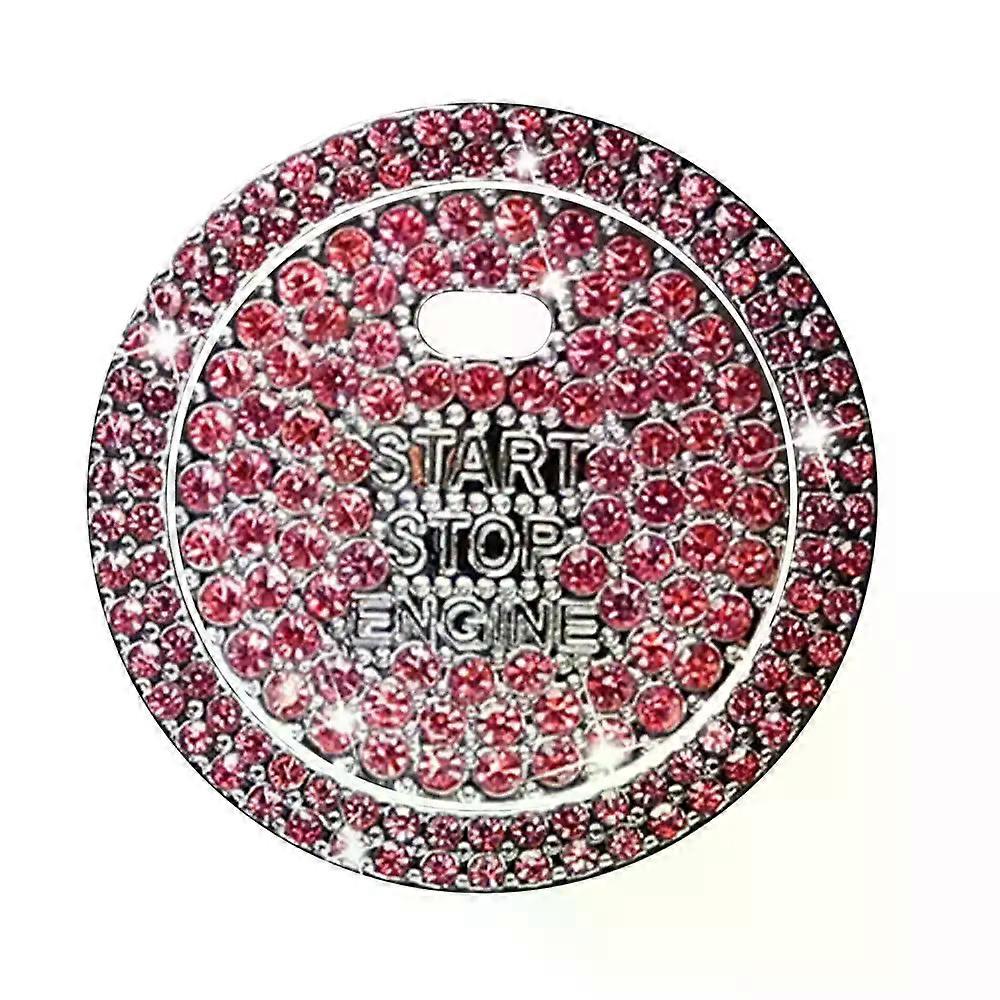 Pulsante di avviamento dell'auto Adesivi decorativi a forma di diamante con anello di strass, finiture circolari, copertura protettiva, accessori per auto, 2 pezzi/set