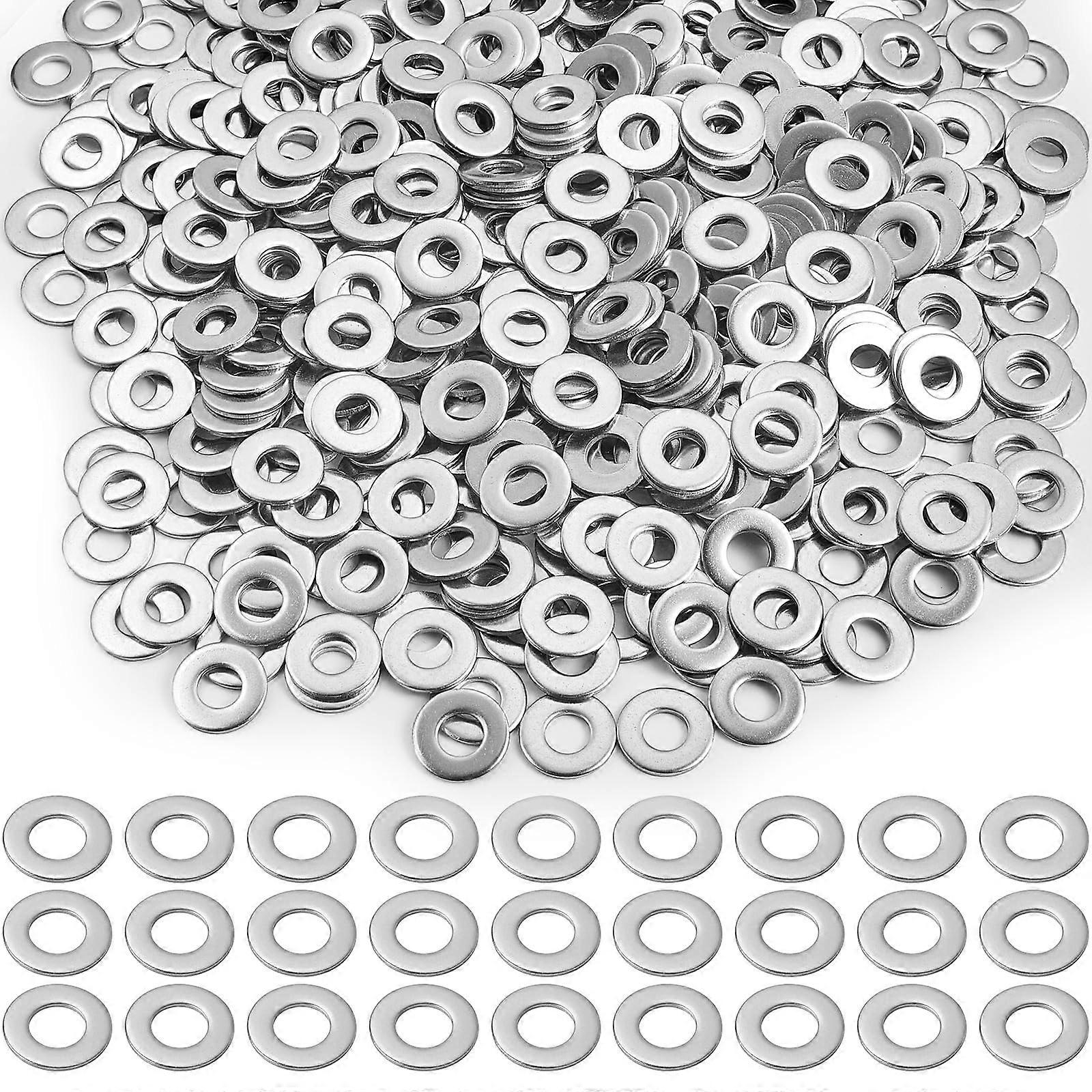 500 Pcs Stainless Flat Washers for Industrial Use 3/8" ID 7/8" OD