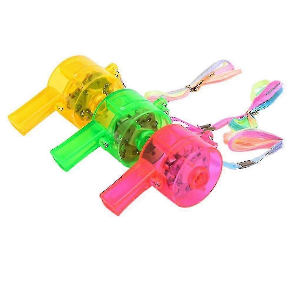 5pcs Flashing Light Up Whistle Fun Glow In The Dark Whistle Toy For Party Rave Bar Concert (random Color)  (DPD)