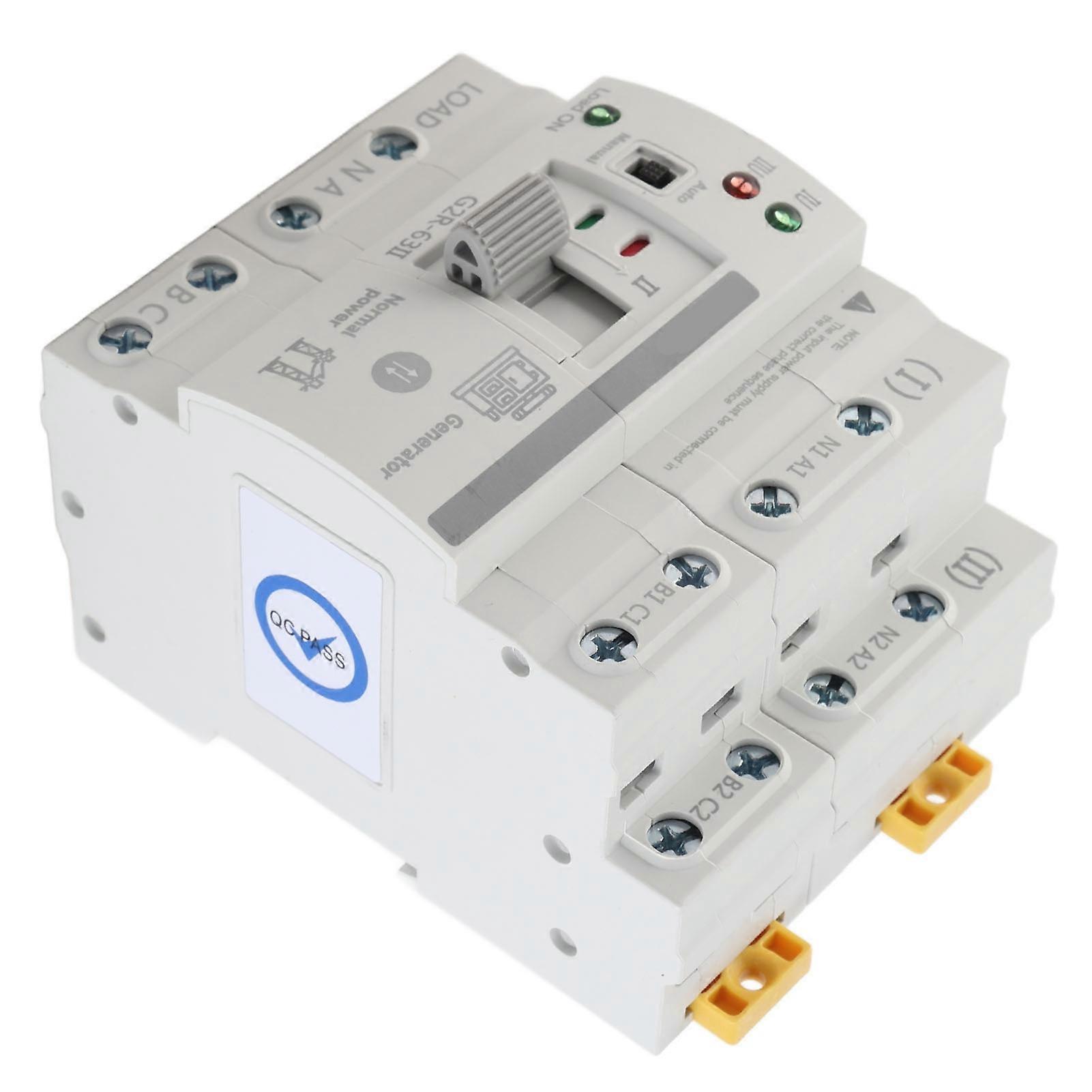 Dual Power Automatic Transfer Switch 4P 40A Quick Conversion Dual Power Generator Changeover Switch 220VAC 