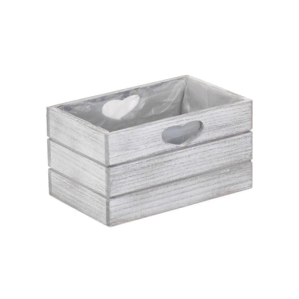 Whitewash Effect Wooden Planter With Plastic Lining