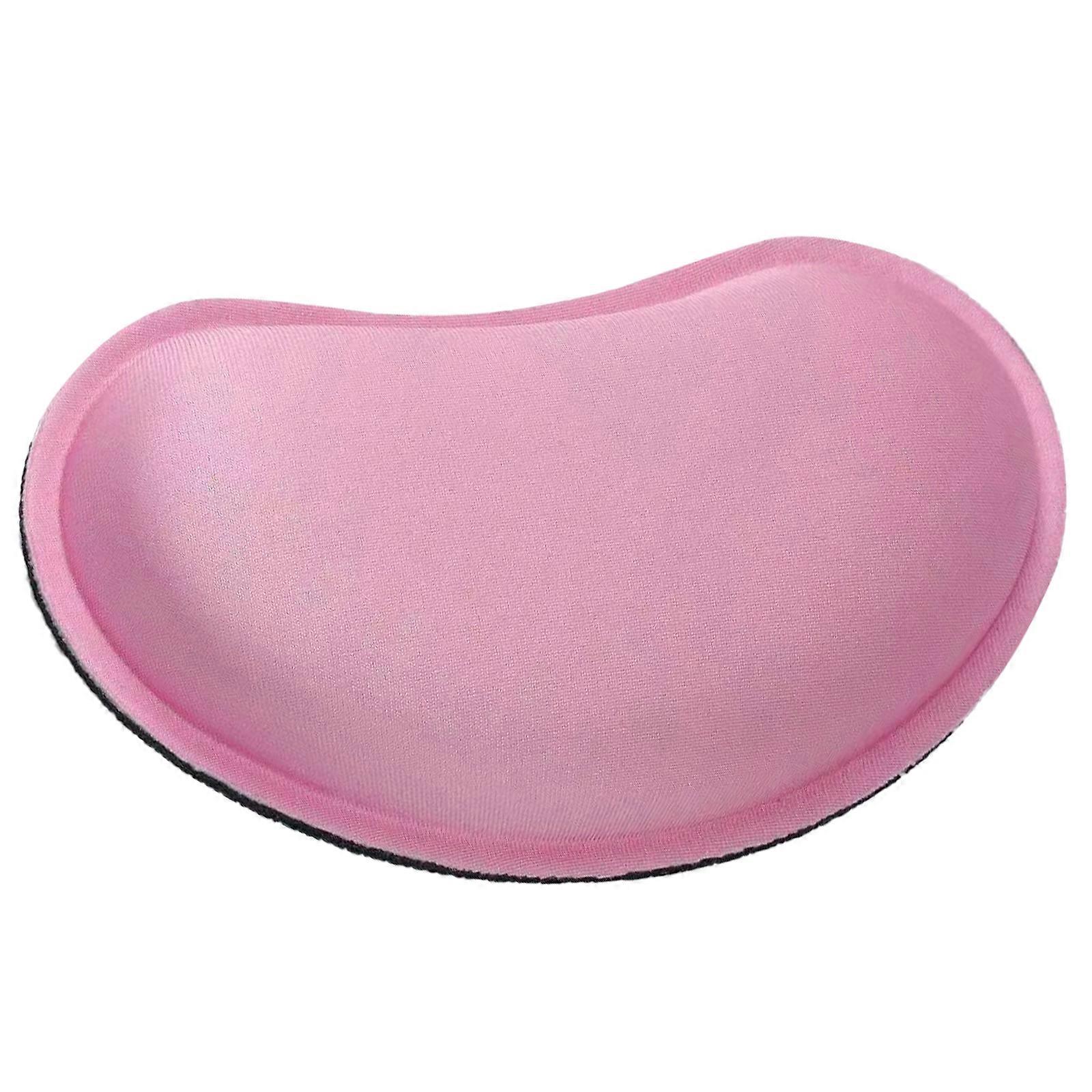 Soft Fabric Mouse Wrist Rest Pad with Not Slip Base and Ergonomic Memory Foam Cushion for Pains Relief Wrist Health Pink