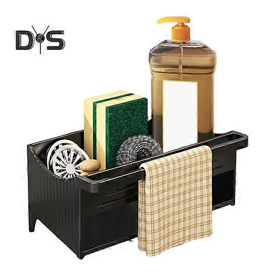Kitchen Sink Rack Sponge Holder Large Capacity Rustproof Corrosion Resistant Hollow Design Household Storage Shelf