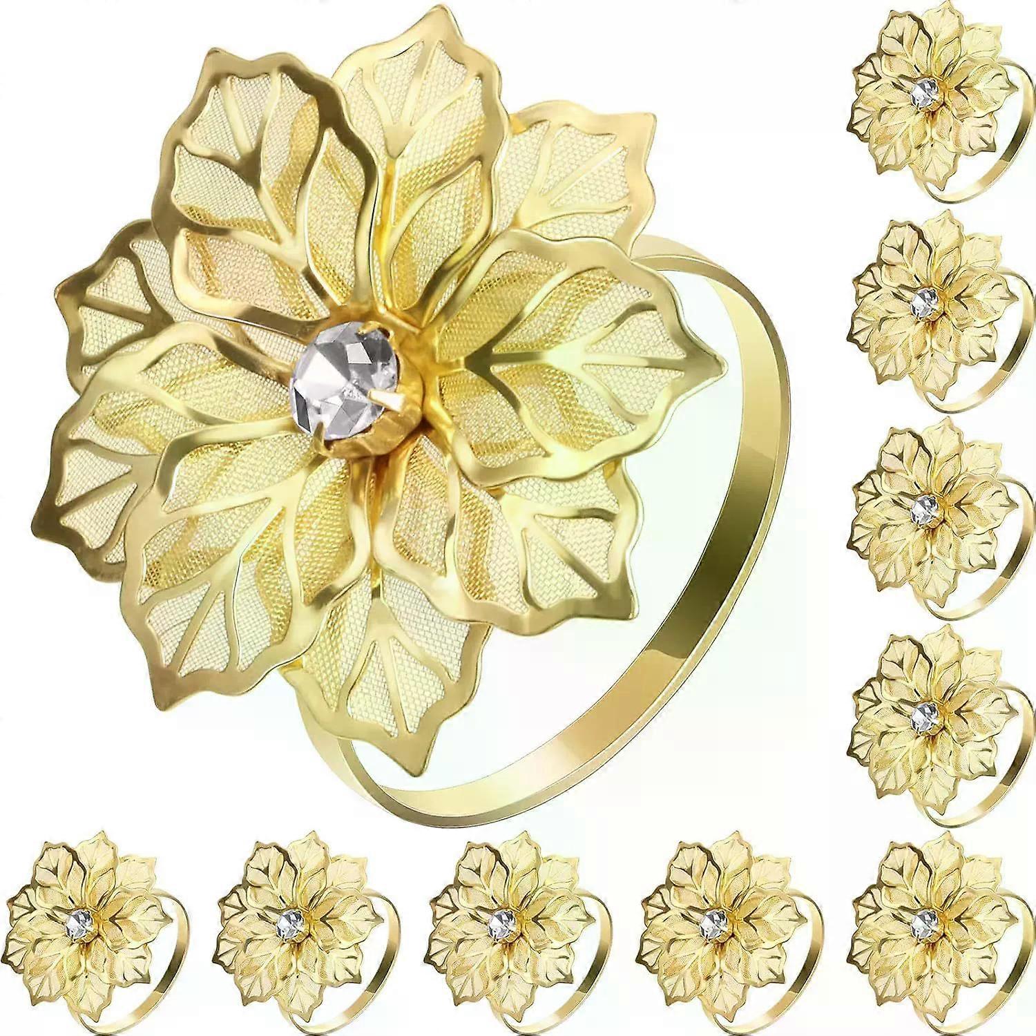 Set of 10 Gold Metal Napkin Rings for Wedding Party Dinner Birthday