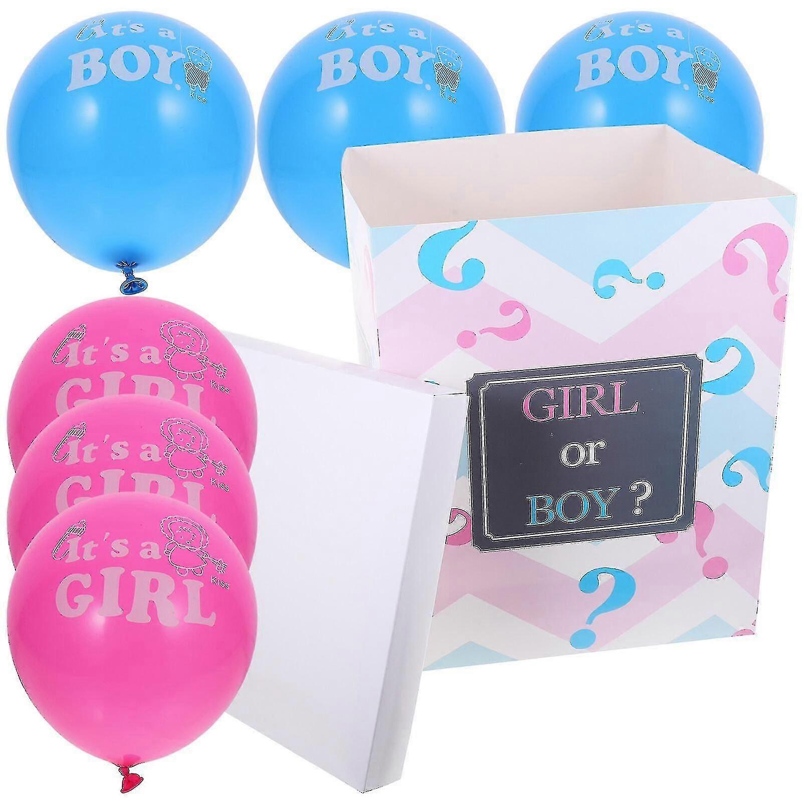 Gender Reveal Ballon Géant Xxl De 91Cm Avec Confettis De Cœur + Ballon