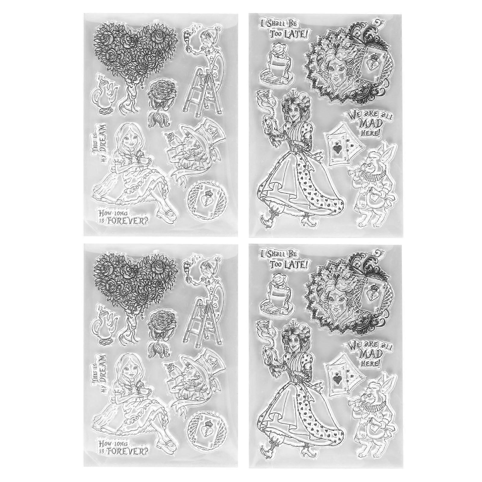 4 Sheet Clear Recycling Clear Imprint DIY Combination Card Making Decorative Stamps for Envelopes