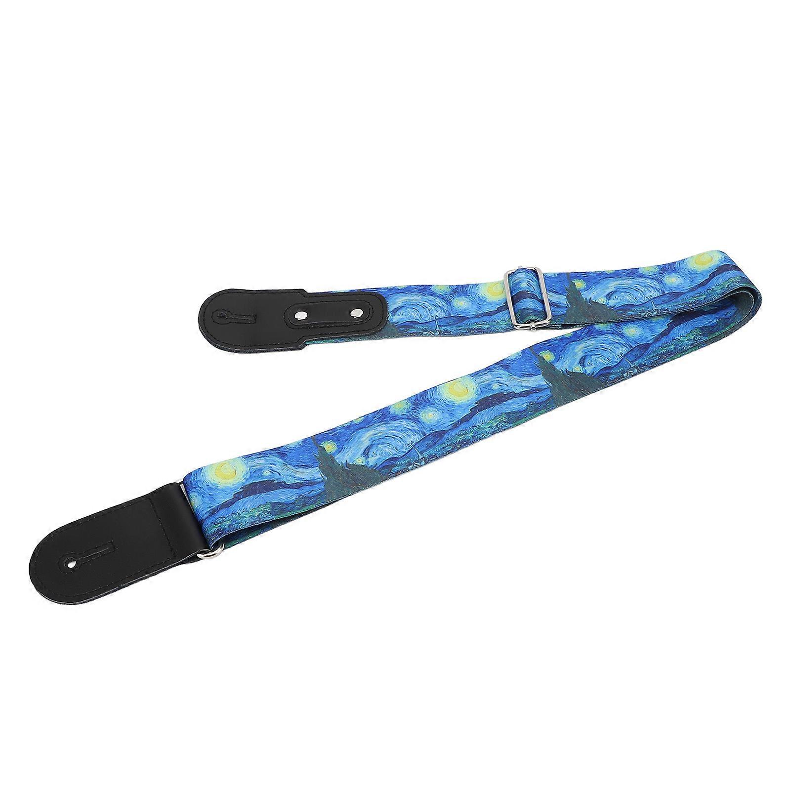 Starry Night 5cm justerbar gitarrrem i läder, 85-145cm