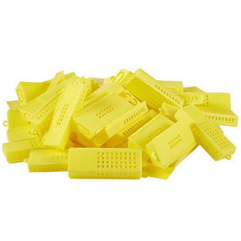 100 Pcs Bee Tools Beekeeping Transport Cages Queen Bee Cages Yellow