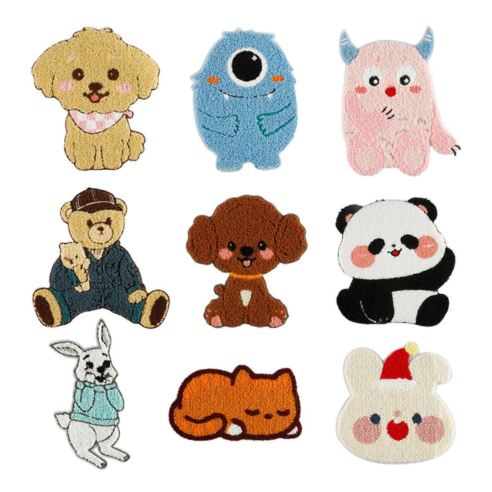 9 Pcs Panda Applique Patches Lovely Animal Iron On Patches Cats Embroidered Patches Repair Patches Sew On Patches