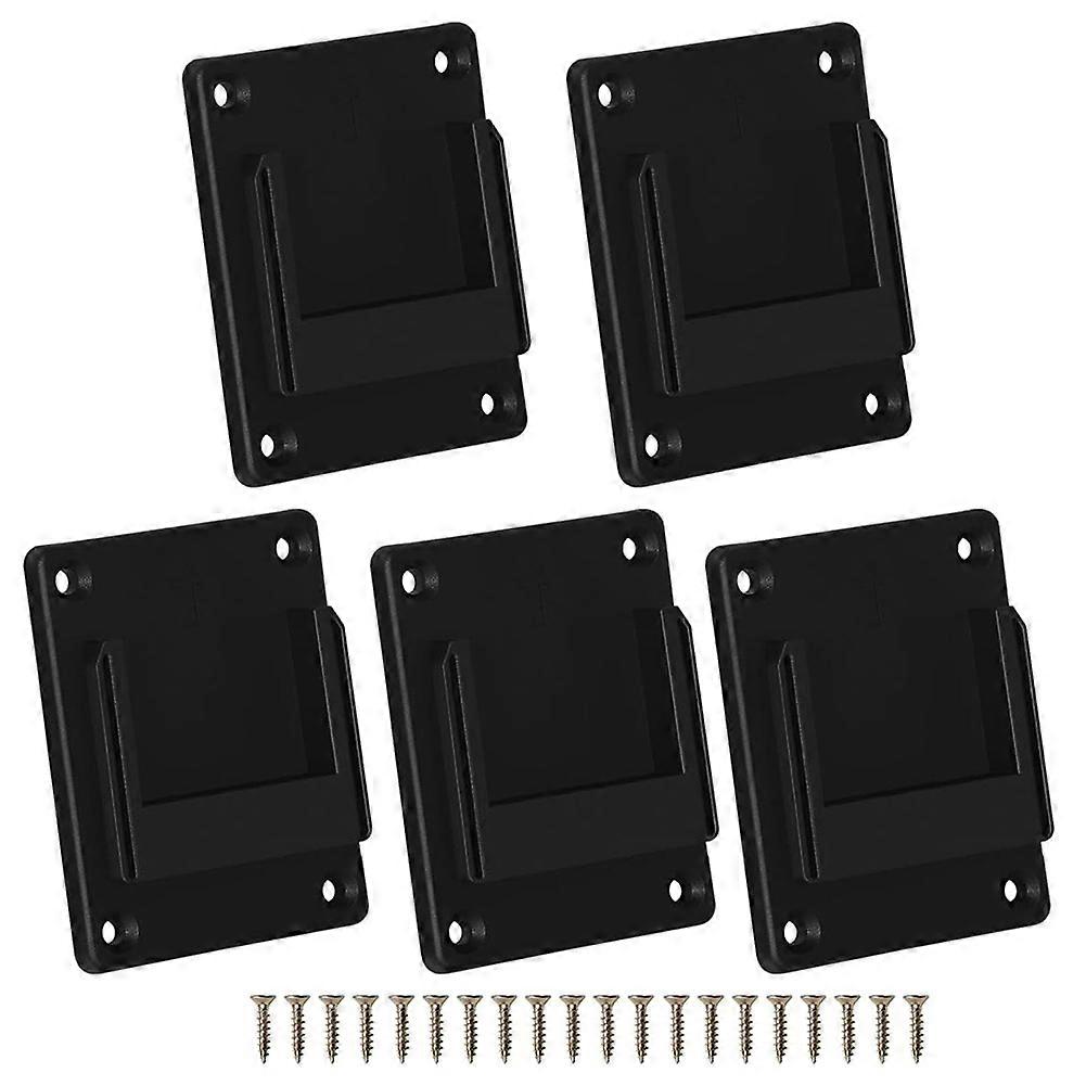 5Pc Wall Mount Holder Tool Storage Rack for 18/36V Tool Black